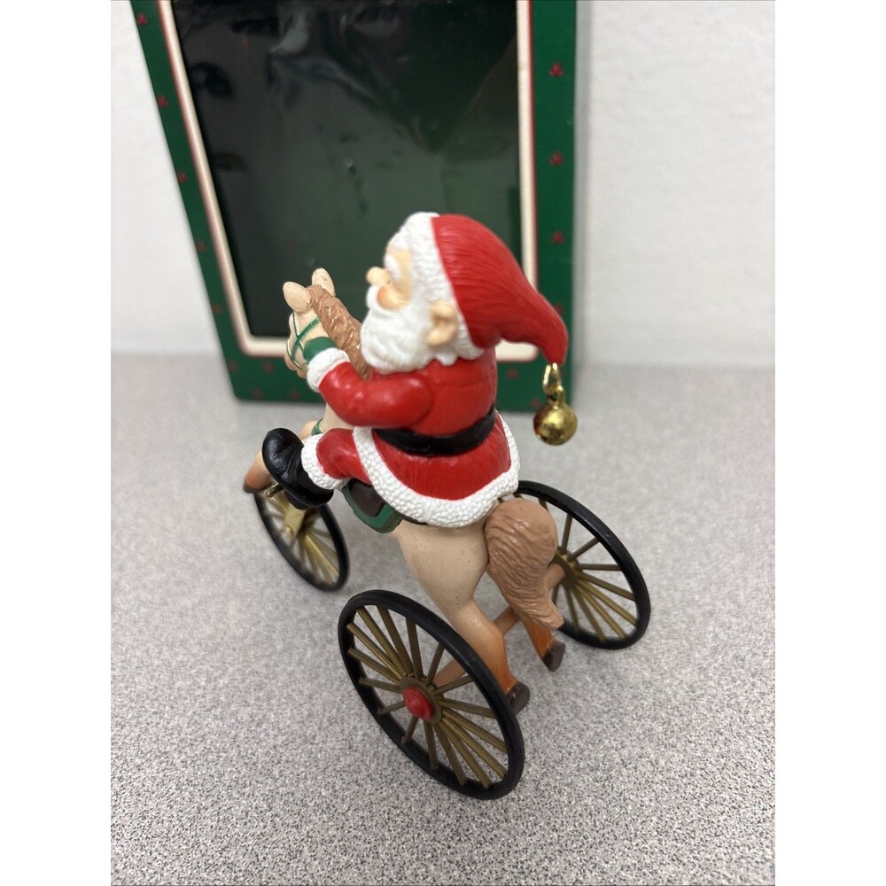 Hallmark Christmas Ornament The Wonderful Santacycle Santa Horse Tricycle 1988 - Picture 3 of 9